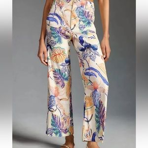 Anthropologie Sarah Gordon x Maeve The Colette WideLeg Crop Pants Artist Edition